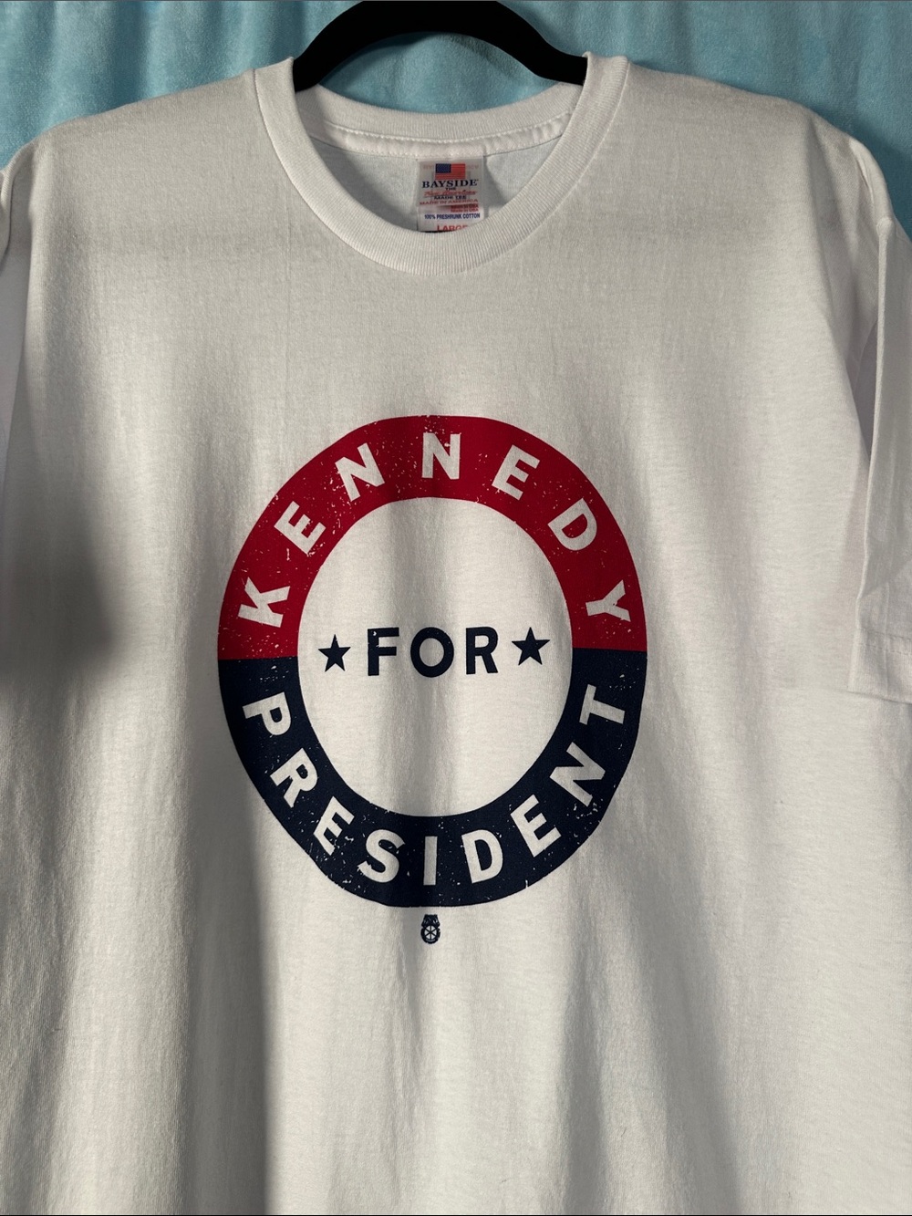 Bayside White 'Kennedy for President' Short Sleeve Tee